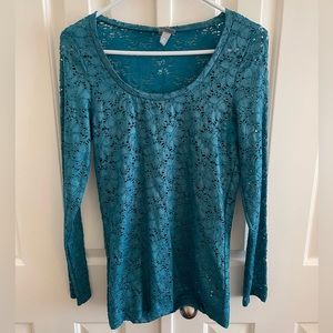 See-through long sleeve shirt